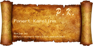 Ponert Karolina névjegykártya
